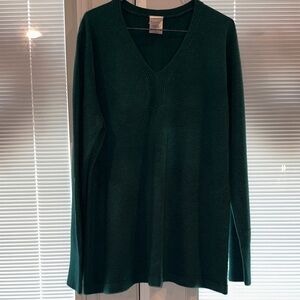 Just My Size Deep Green V-Neck Sweater